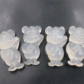 万玉批发 冰种白玉髓玛瑙米老鼠吊坠 白玉髓米奇吊坠