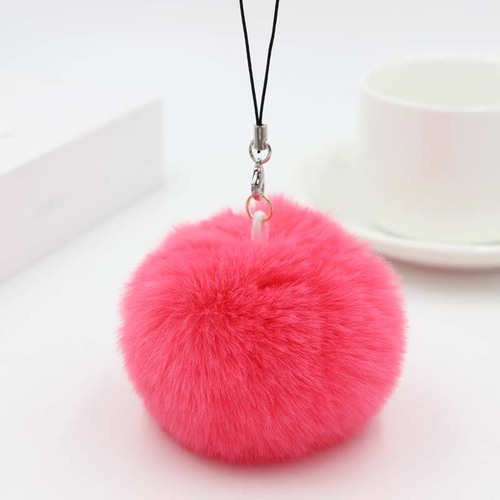 Koorol Phone Lanyard Fuzzy Keychain Decor 8cm Fake Ferret Fur Creative Plush Bag Charm
