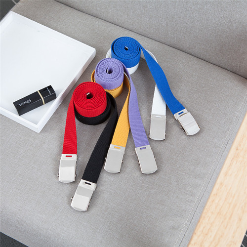 New canvas thin belt, smooth buckle student decorative belt, versatile decorative belt for gowns and dresses