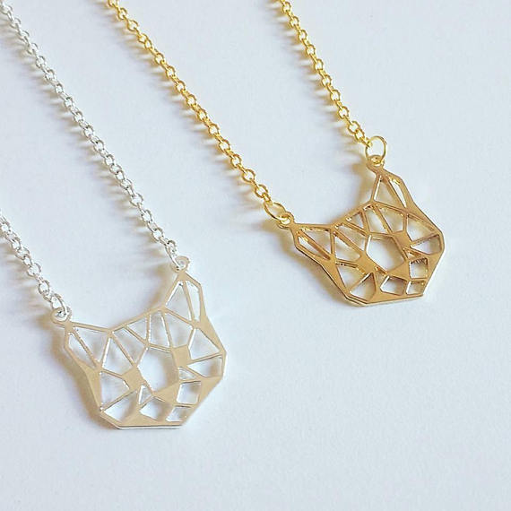 Hollow cat pendant necklace plating gold silver animal kitten necklace clavicle chain wholesale