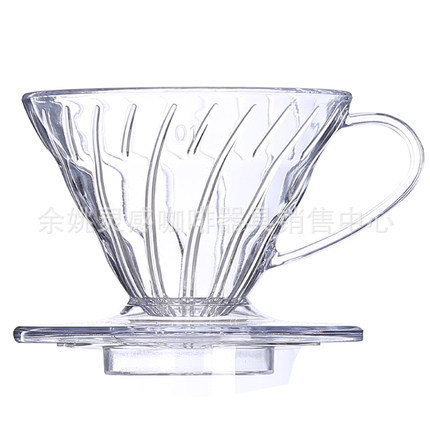 V-shaped filter Cup V60 coffee cup V02 hand-made resin filter Cup 1-4 person conical drip cup with filter bag and spoon