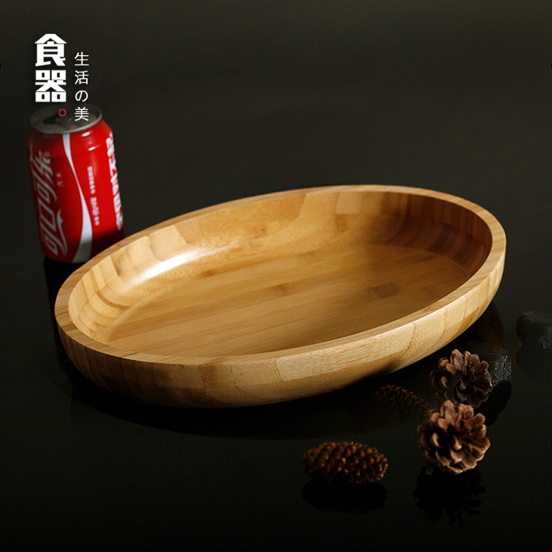 Ensaladera redonda de bambú de madera tazón de bambú creativo tazón de arroz tazón de fruta restaurante occidental tazón de bambú plato de fruta del hotel