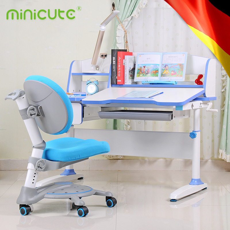 米喬兒童學習桌子男女孩寫字桌台可升降小學生作業健康家用多功能