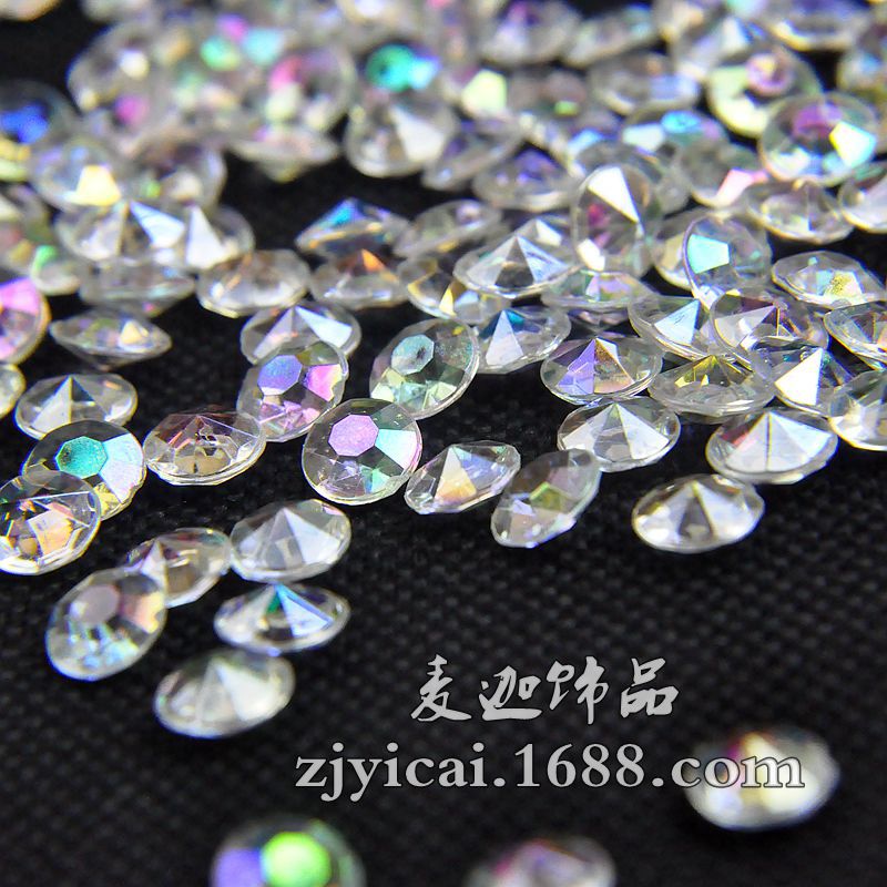 现货 2000pcs 8mm亚克力尖钻 无底裸钻 透明尖底钻 DIY婚礼散钻-阿里巴巴