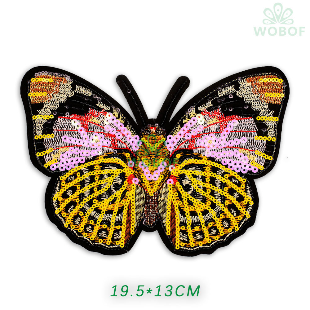Manufactor Direct selling butterfly pattern Sequins Sequins Embroidery Cloth sticker patch Chapter stickers accessories Jewelry Customizable