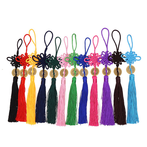 Factory direct sales Chinese knot copper coin pendant Chinese knot tassels No. 5 and 6 plates Chinese knot tassels ancient style small gifts