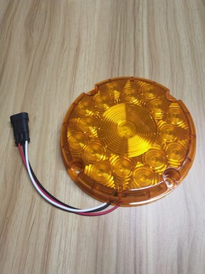 7寸圆角灯16LED警示灯夜间显示实用红色黄色指示灯信号灯三针插头|ru