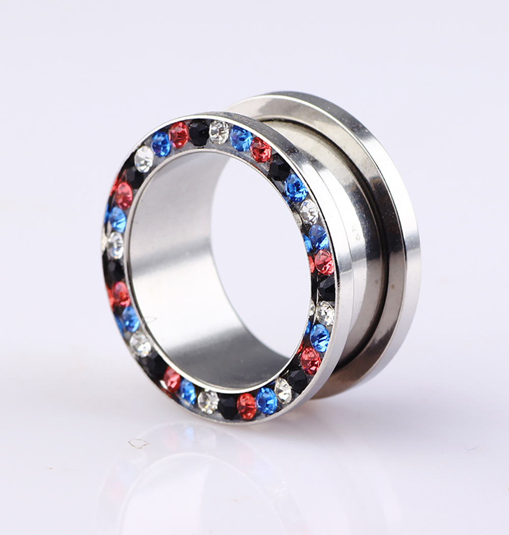 Stainless Steel Ear Stretcher Diamond Ear Expander 16mm 3 Pairs Body Piercing Jewelry detail image 10
