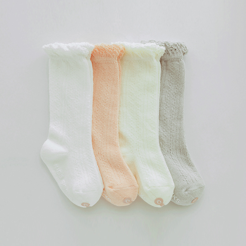 Calcetines de bebé de malla de verano Corea del Sur anillo móvil calcetines de media pantorrilla para bebés niños boca suelta sin hueso Calcetines antideslizantes no ajustados