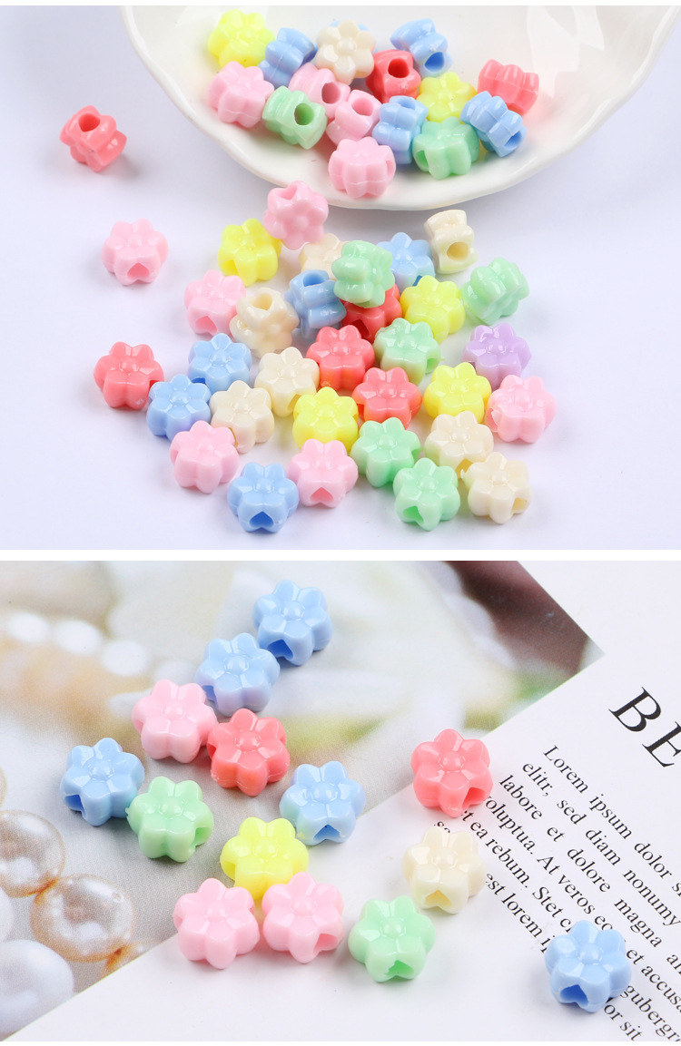 Direct sales and wholesale of four types of straight-hole and large-hole acrylic diy handcrafted beaded materials for children's educational toys detail image 8