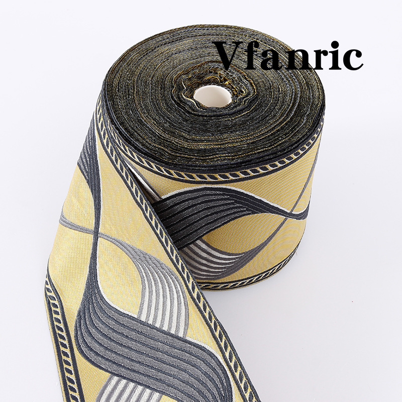 Width 12cm Yarn-dyed Jacquard Edge Hanfu Pillow Sofa Lace Ribbon Simple Home Textile Bedding Lace Accessories Ribbon
