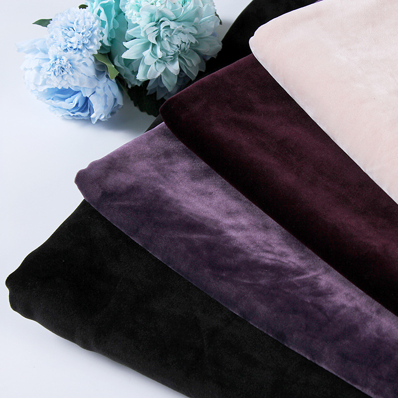 现货批发经编加厚韩国绒布料 多色家居服卫衣里布天鹅绒面料