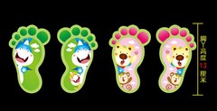Cross-border exclusive cartoon cute little feet glow-in-the-dark sticker fluorescent sticker children's room bedroom decoration wall sticker