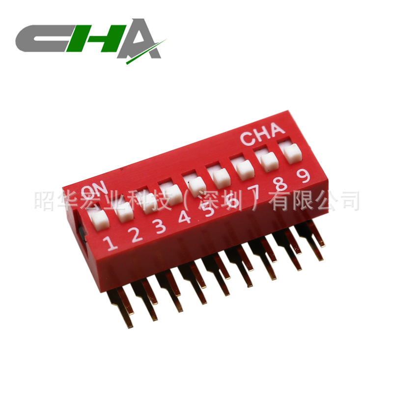 侧插4位拨码开关 DA-04-V 香港昭华CHA品牌拨码开关 旋转开关