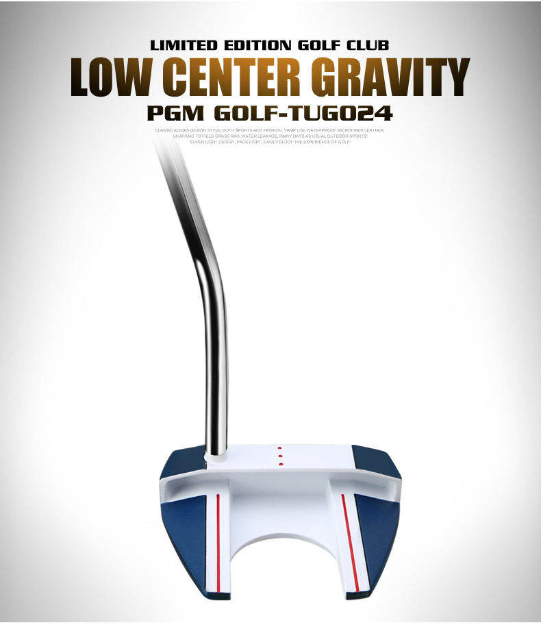 Gậy đánh gôn PGM dạng putter trọng tâm thấp, tay cầm PU lớn, thân inox không mối nối — TUG024 Vàng, TUG024 màu xanh lam chi tiết 9