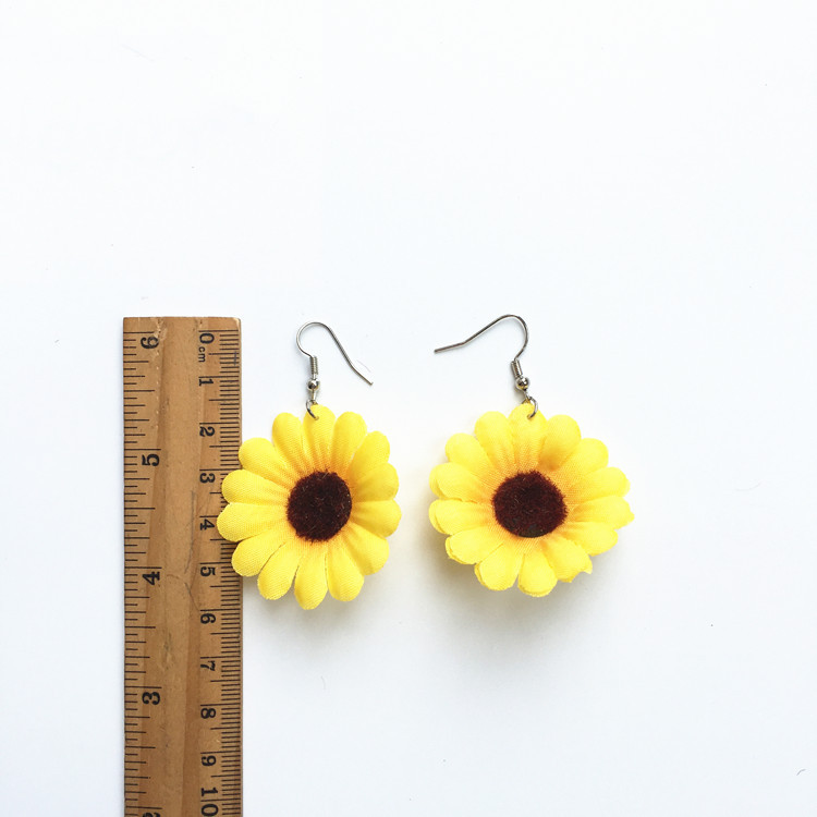 1 Par Dulce Flor Tela Mujeres Aretes display picture 7