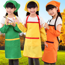 儿童围裙画画衣幼儿园套装美术馆广告定 制印LOGO烘焙画室幼儿园