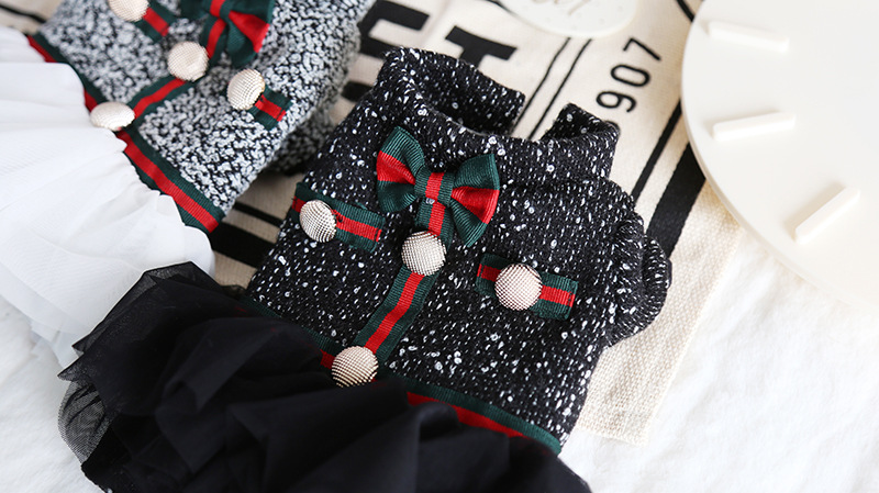 金扣雪点纱纱裙