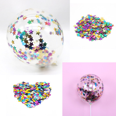 colour Sequins balloon Filler transparent 12 birthday decorate Magic power balloon Push Small gifts