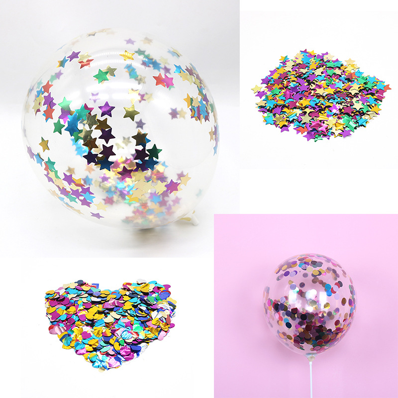 colour Sequins balloon Filler transparent 12 birthday decorate Magic power balloon Push Small gifts