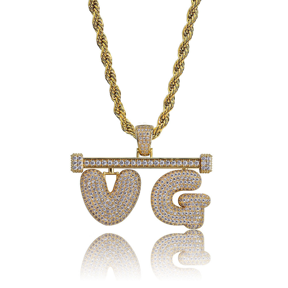 Wholesale Hip Hop Designer Jewelry Mens Iced Out Pendant Custom Name 