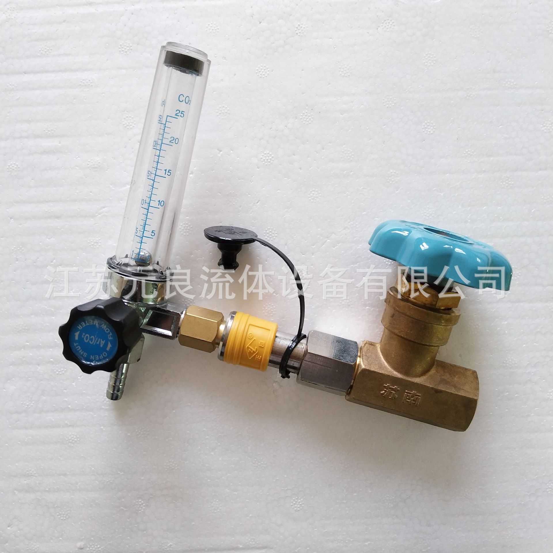 厂家订作二氧化碳玻璃管浮子流量计氩气塑料转子流量计接快速接头