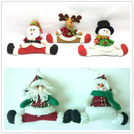 4寸一字马公仔门挂 10寸圣诞老人雪人麋鹿门挡 圣诞节挂件装饰品