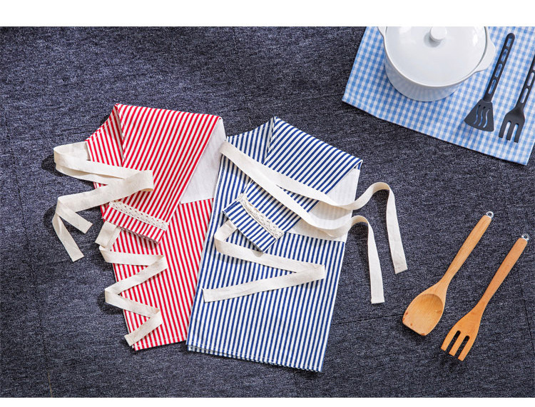 棉麻围裙时尚简约防油做饭围腰 韩版厨房成人无袖家居罩衣 批发