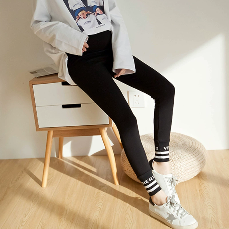 [Распродажа] Одежда для беременных корейский стиль нить рот материнства леггинсы удобные мягкие брюки поддержки живота узкие брюки