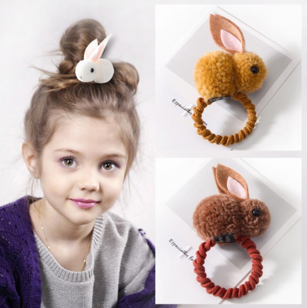 Fashion Rabbit Plush Patchwork Hair Clip Hair Tie 1 Piece display picture 3