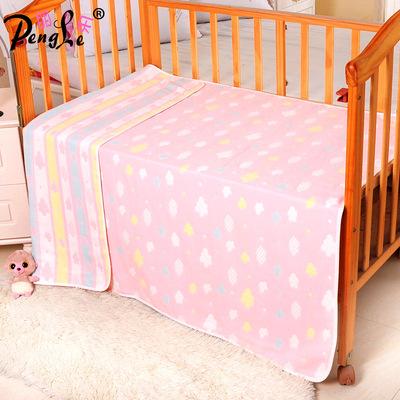 棉創純棉纖維嬰兒童被提花六層紗布浴巾80*80毛巾被禮品壹件代發