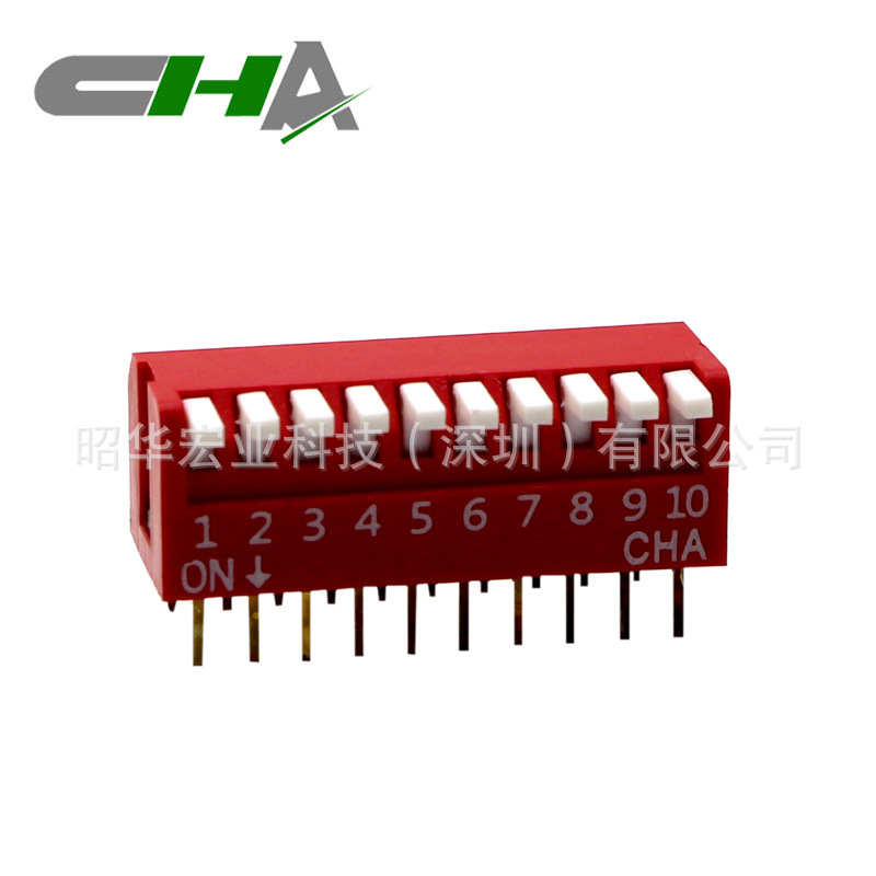 深圳指拨开关厂家直销 原装黑色4位琴键开关 CHA品牌拨码开关