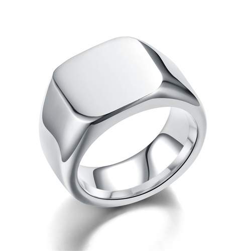Cross-border accessories European and American personalized titanium steel rings for men retro stainless steel plain rings wholesale
