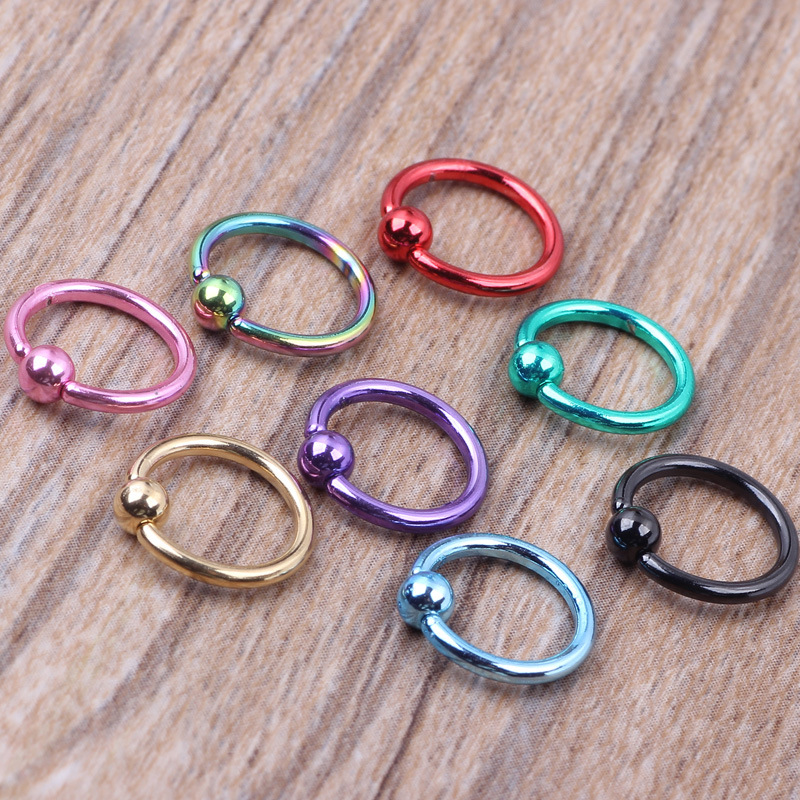 0.8mm 1.2mm BCR Earrings Breast Ring 316L Stainless Steel Body Piercing Jewelry Nose Ring Gold detail image 7