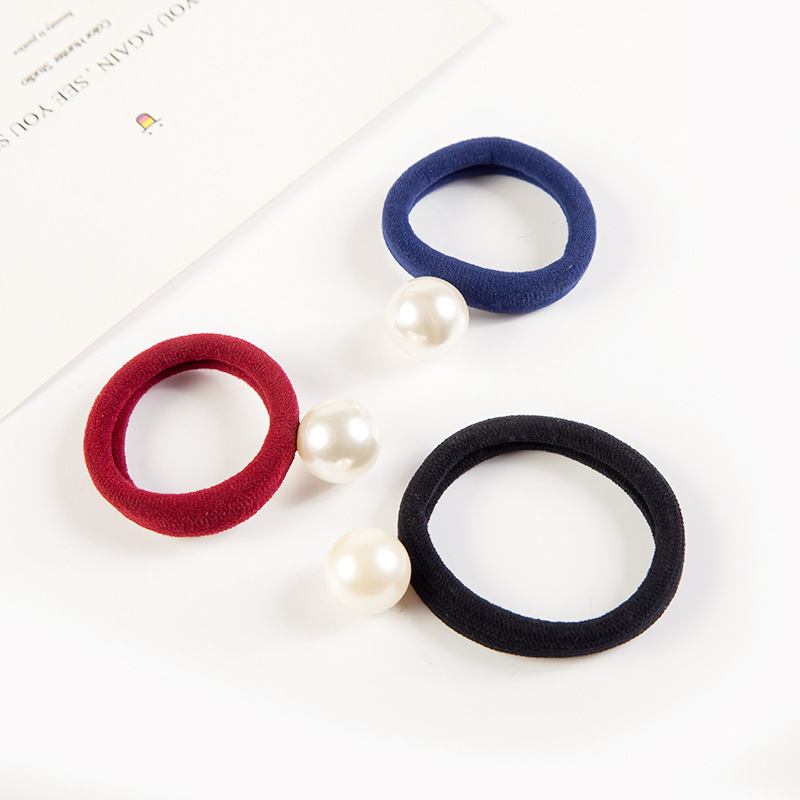 韩版流行发饰发圈 无接缝毛巾圈珍珠发圈头绳 2元淘宝地摊批发