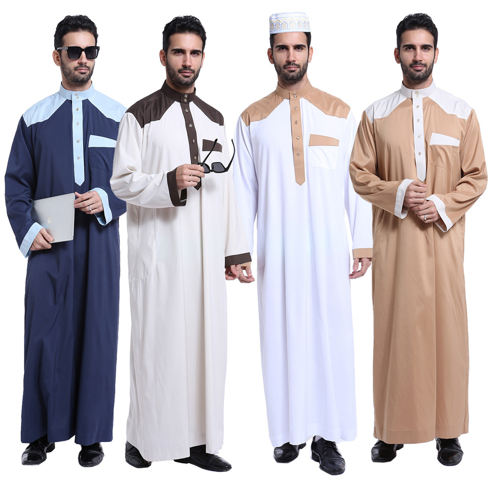 Herrenbekleidung Herrenroben Muslimischer Kaftan in passender Farbe_voghion.com