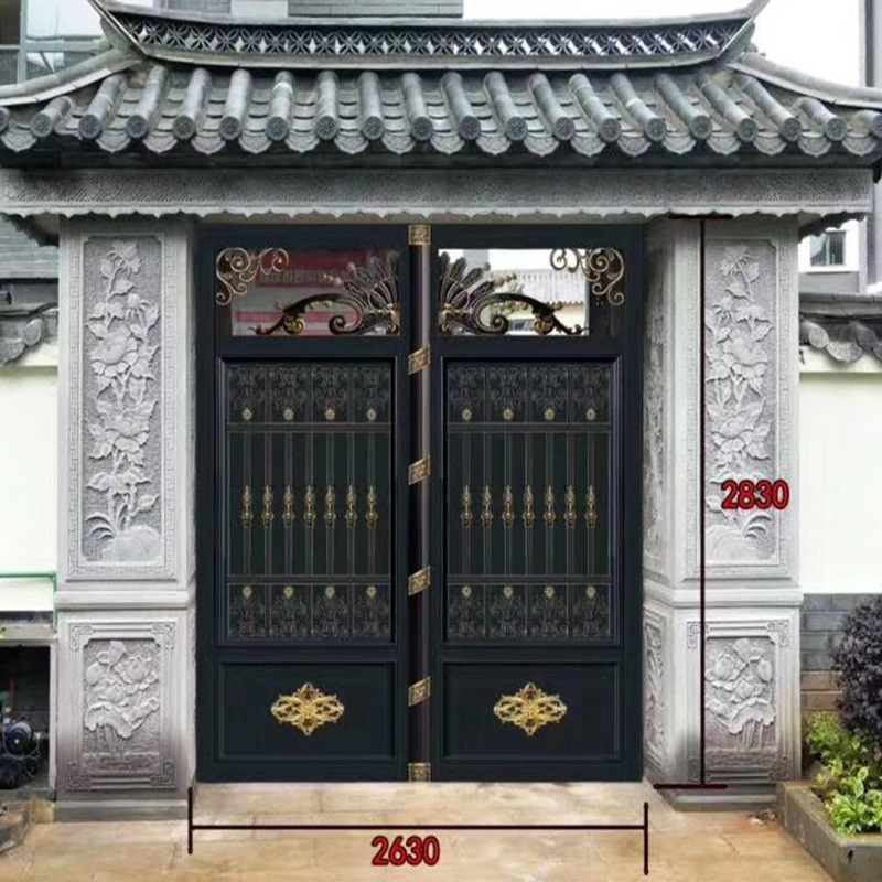 铝艺门 铝艺别墅仿古铝艺门  复古庭院门栏杆门定制