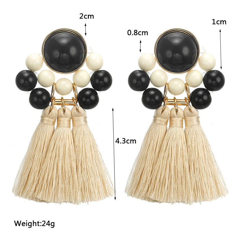 Exaggerated Alloy Fringed Resin Earrings Earrings Popular Jewelry display picture 3