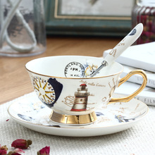 厂家货源骨瓷咖啡杯碟欧式咖啡具英式红茶杯骨瓷杯 对杯礼盒装