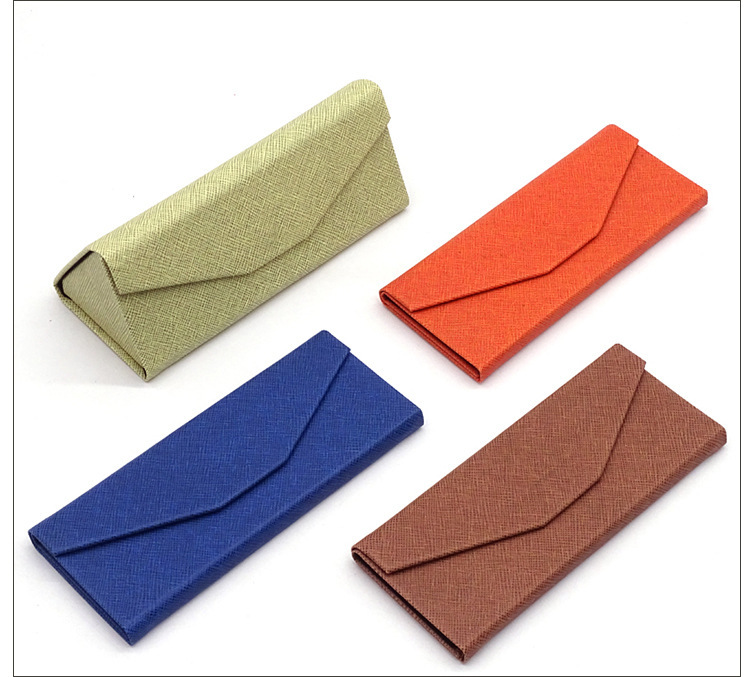 厂家直销时尚手工三角折叠眼镜盒复古太阳镜盒韩版男女通用可定制