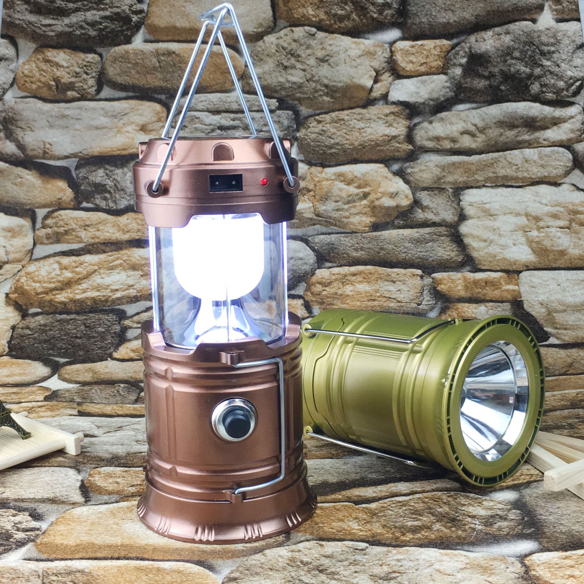 新款马灯LED太阳能充电露营野营灯 户外手提伸缩应急马灯批发