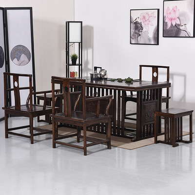 新中式茶桌椅组合家用阳台茶道桌子实木功夫茶桌茶台简约现代茶几