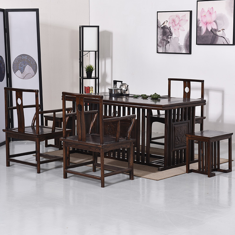 新中式茶桌椅组合家用阳台茶道桌子实木功夫茶桌茶台简约现代茶几