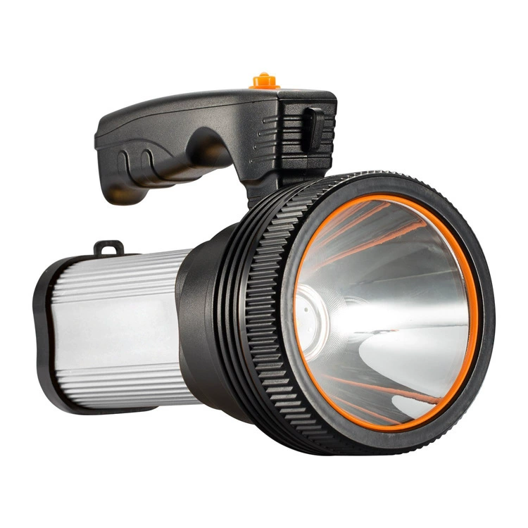 Handheld flashlight, LED super bright waterproof silver black spotlight