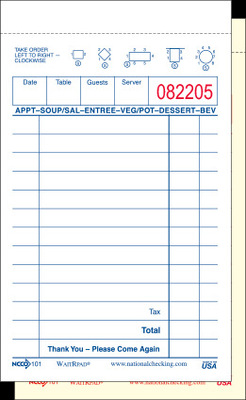 Guest Check duplication 101 印刷各类收据账单