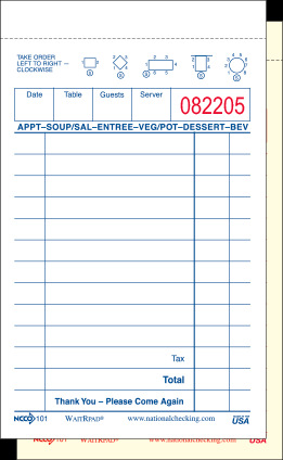 Guest Check duplication 101 印刷各类收据账单