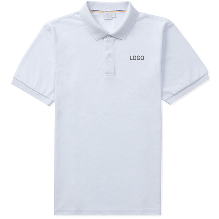 夏季短袖翻领T恤衫定做 白色广告POLO衫厂家定制|ru