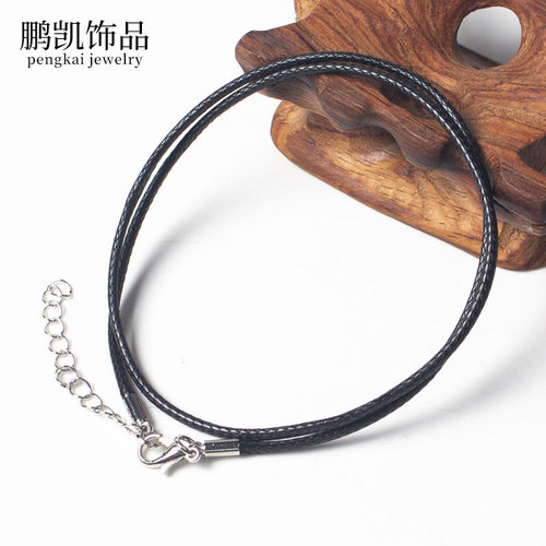 DIY Accessory Components 2.0 Weighted Hook Korean Beaded Necklace Cord Finished Pendant Cord Black for Both Men and Women, Direct Manufacturer Sale