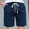 Trousers, summer beach breathable shorts, cotton and linen, Korean style, plus size, loose fit