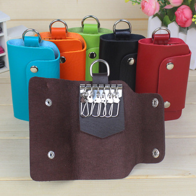 跨境专供 定制logo女士钥匙包促销礼品定做男士pu皮汽车钥匙扣包|ms